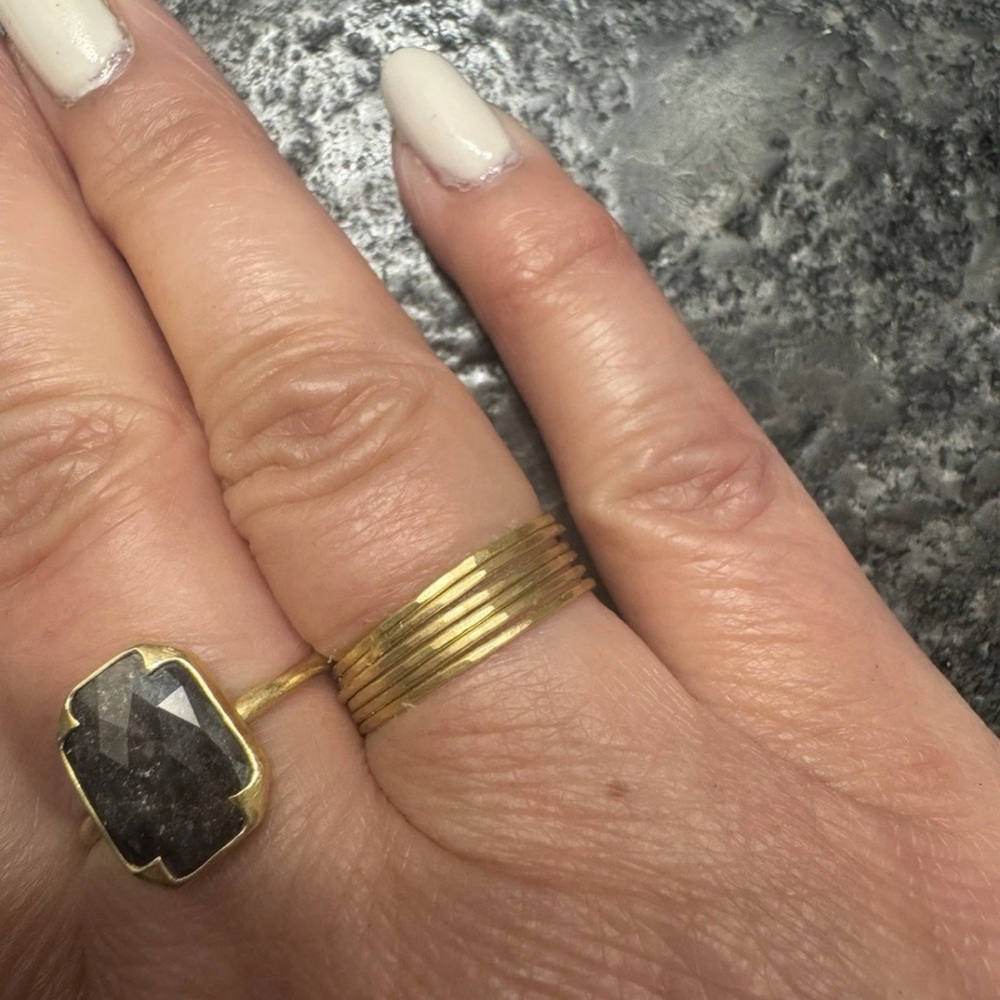 Set of 6 Designer Marian Mauer 18k Stacking Rings Brand New